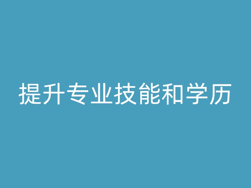 提升专业技能和学历