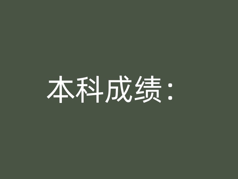 本科成绩：