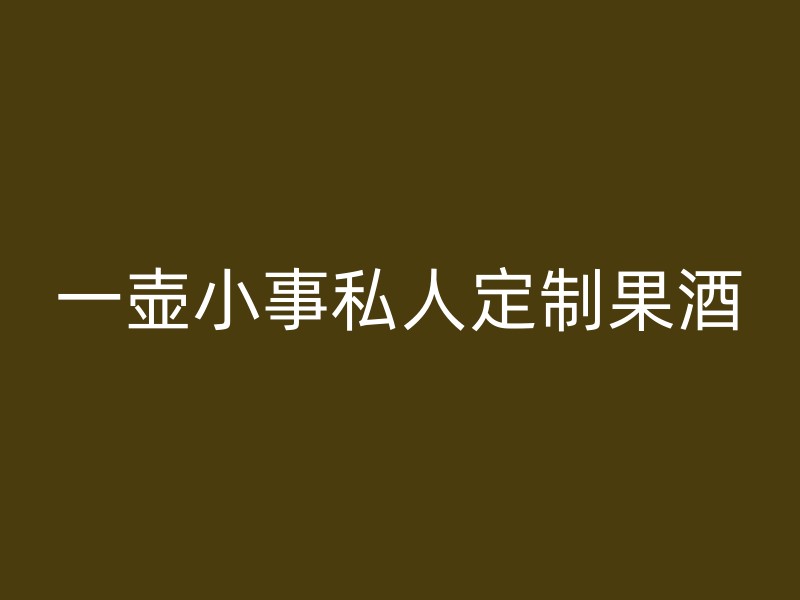 一壶小事私人定制果酒