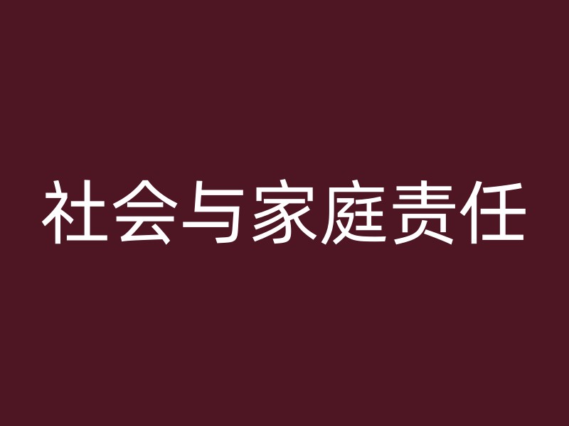 社会与家庭责任