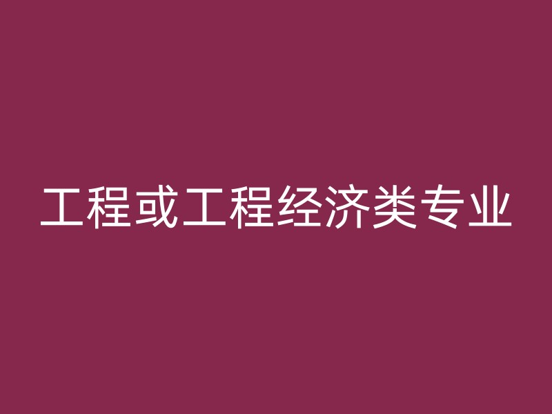 工程或工程经济类专业