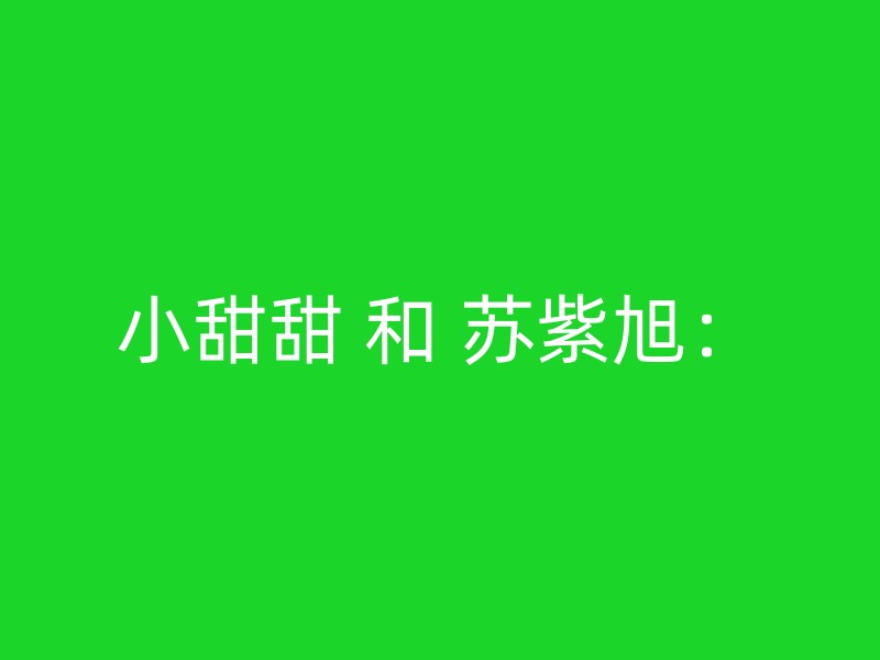 小甜甜 和 苏紫旭：