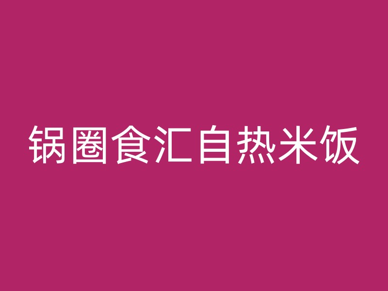 锅圈食汇自热米饭