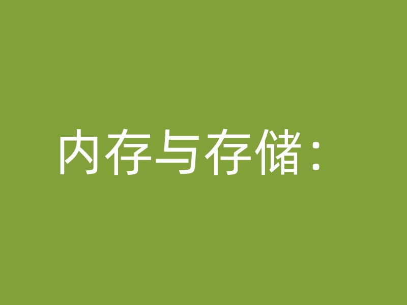 内存与存储：