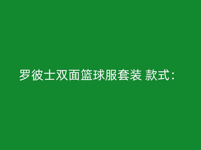 罗彼士双面篮球服套装 款式：