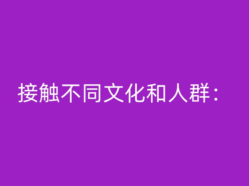 接触不同文化和人群：