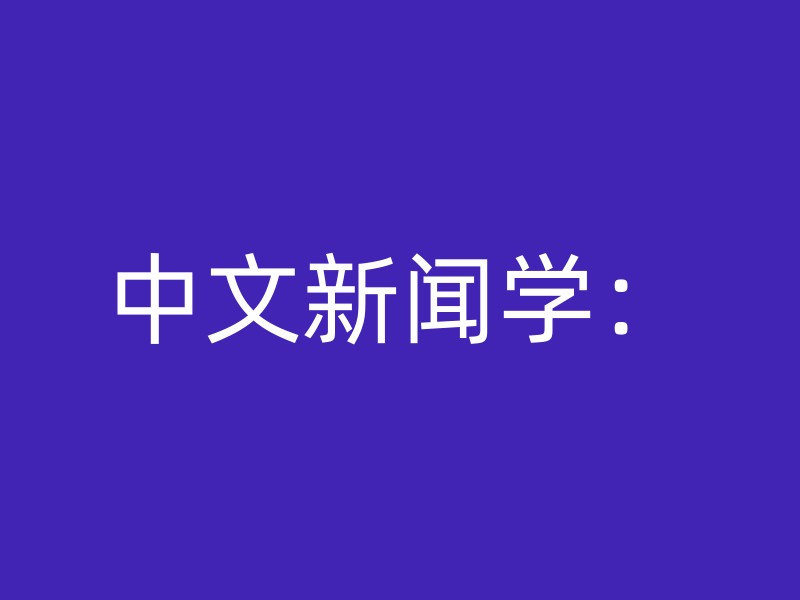 中文新闻学：