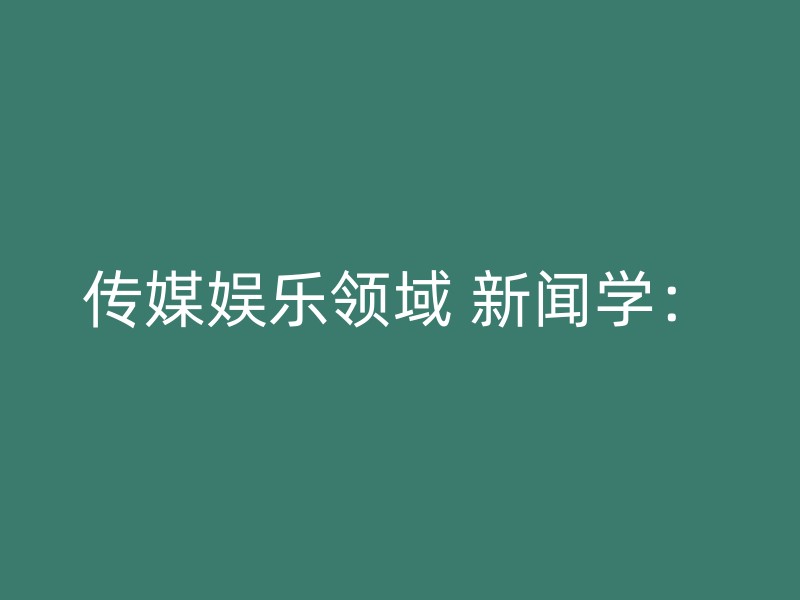 传媒娱乐领域 新闻学：