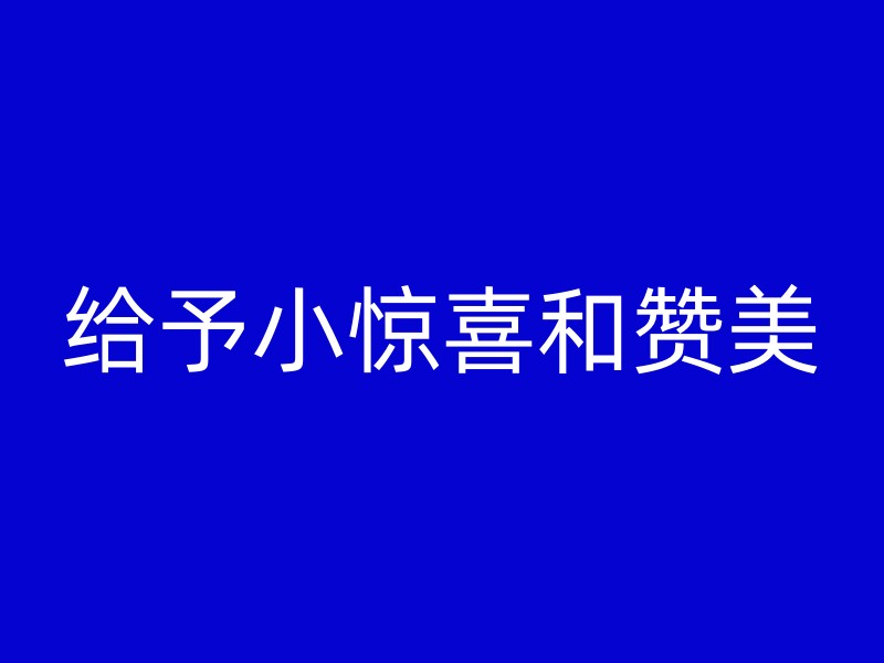 给予小惊喜和赞美