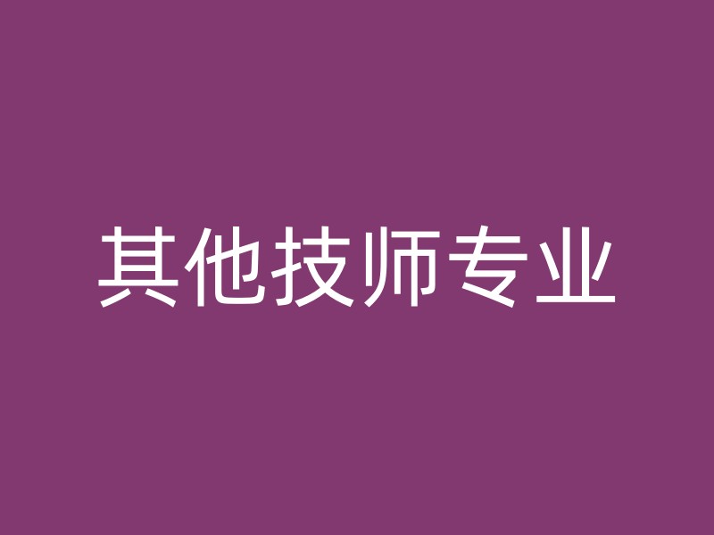 其他技师专业