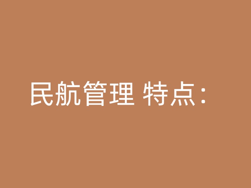 民航管理 特点：