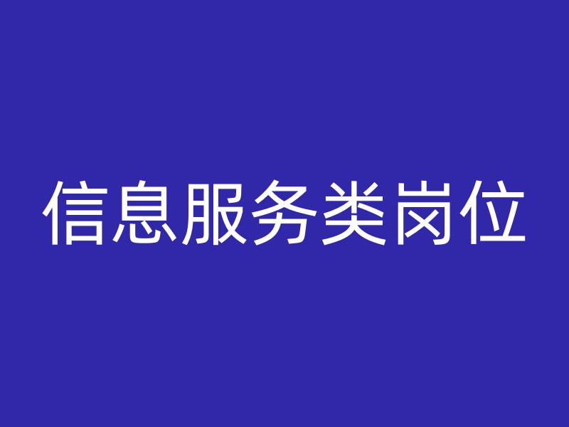 信息服务类岗位