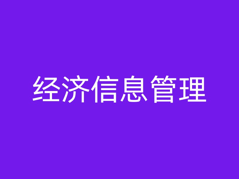 经济信息管理