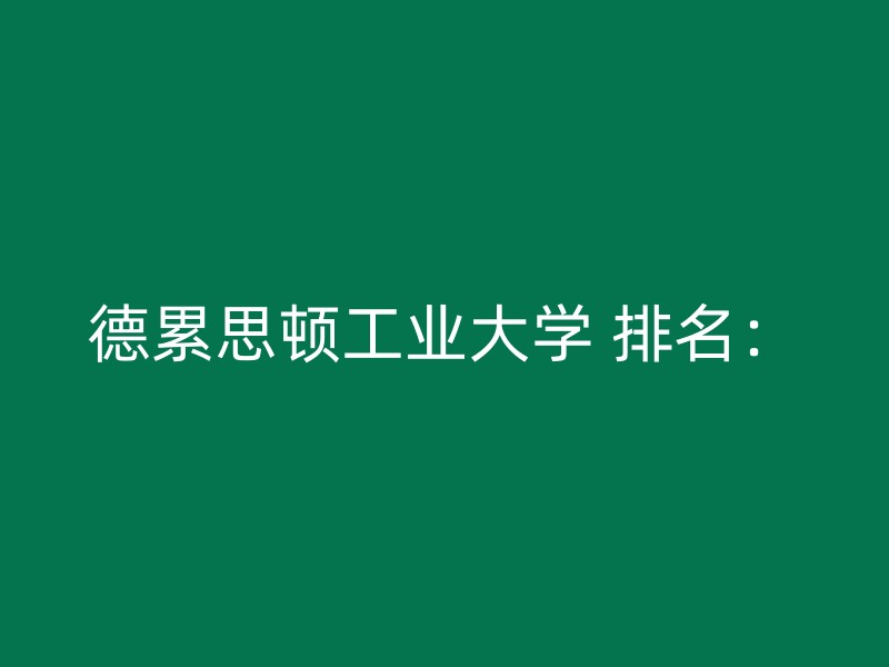 德累思顿工业大学 排名：