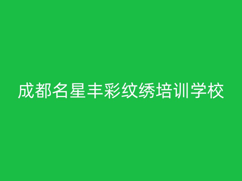 成都名星丰彩纹绣培训学校