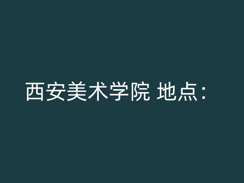 西安美术学院 地点：