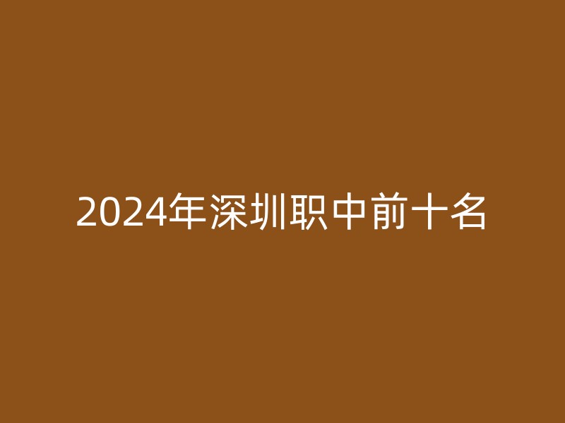 2024年深圳职中前十名