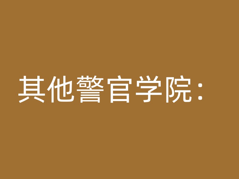 其他警官学院：