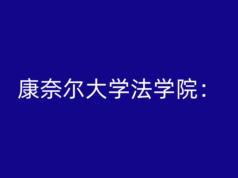 康奈尔大学法学院：