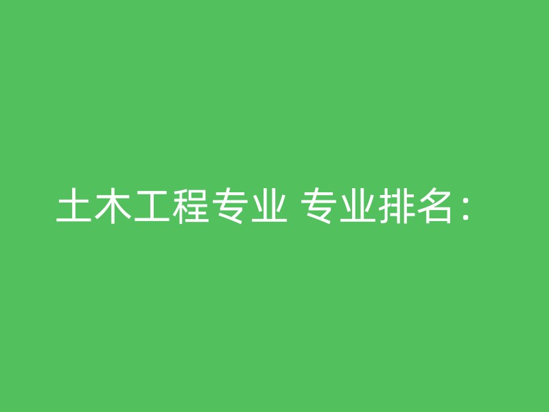 土木工程专业 专业排名：