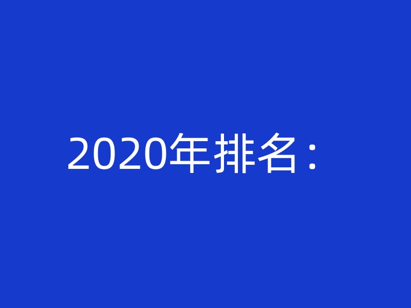 2020年排名：