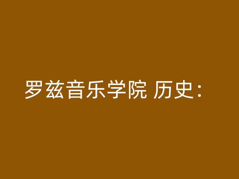 罗兹音乐学院 历史：