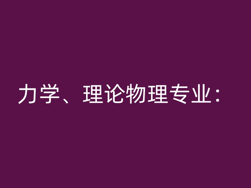 力学、理论物理专业：