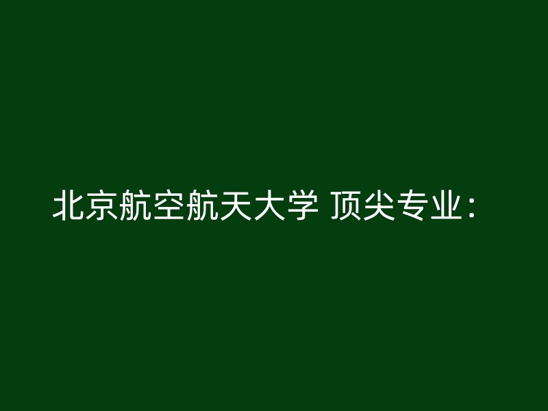 北京航空航天大学 顶尖专业：