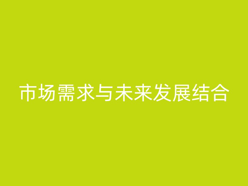 市场需求与未来发展结合