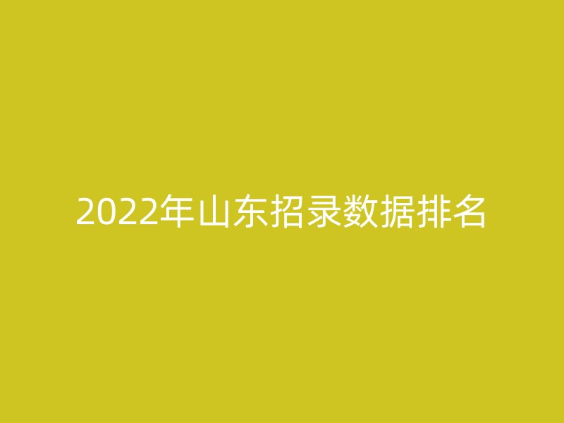 2022年山东招录数据排名