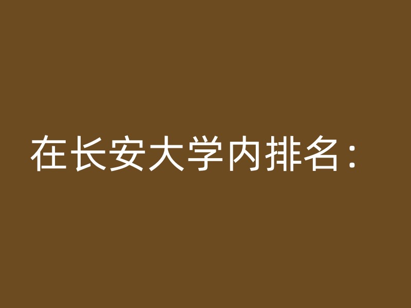 在长安大学内排名：