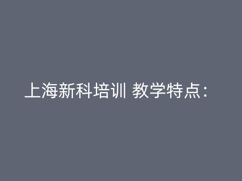 上海新科培训 教学特点：