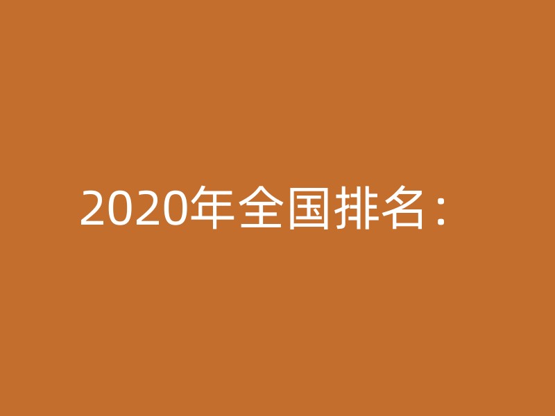 2020年全国排名：