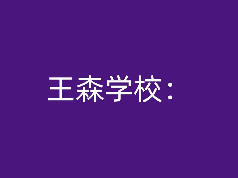 王森学校：