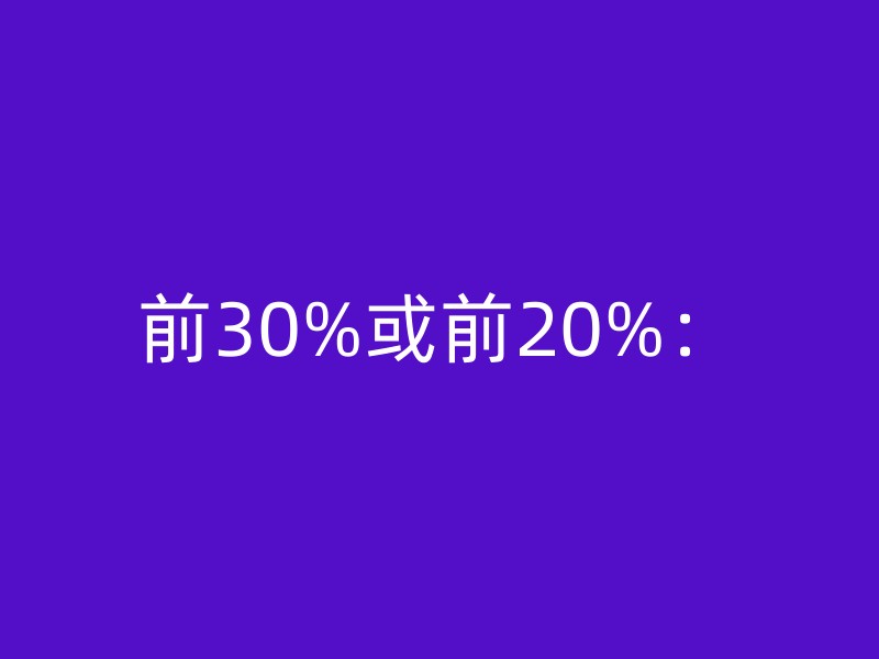 前30%或前20%：