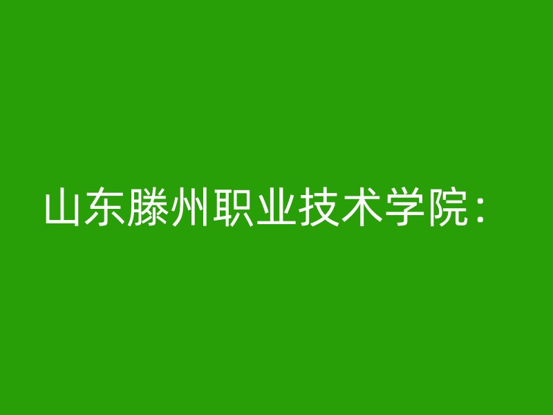 山东滕州职业技术学院：