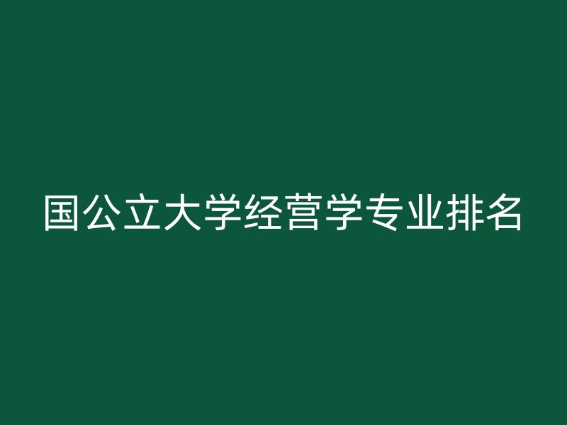 国公立大学经营学专业排名