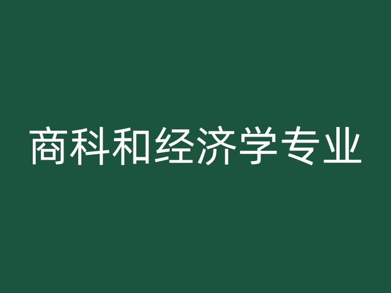 商科和经济学专业