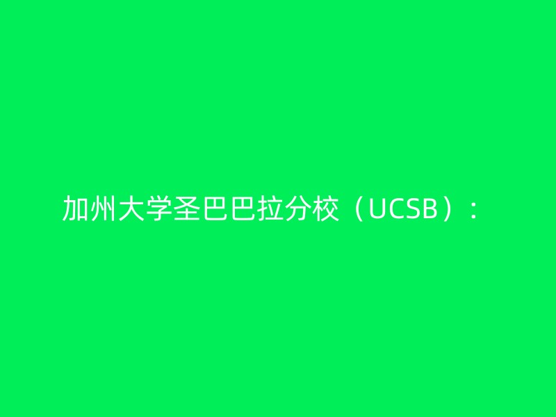 加州大学圣巴巴拉分校（UCSB）：