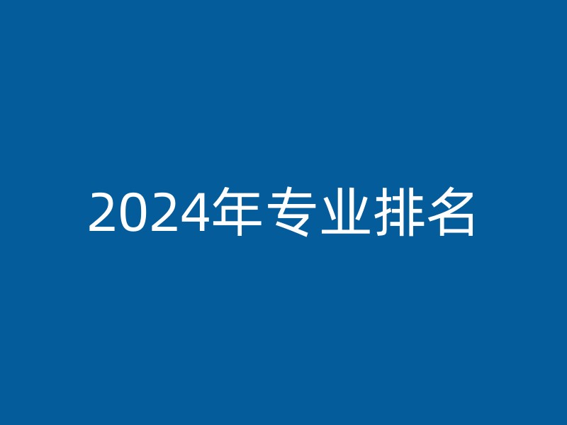 2024年专业排名