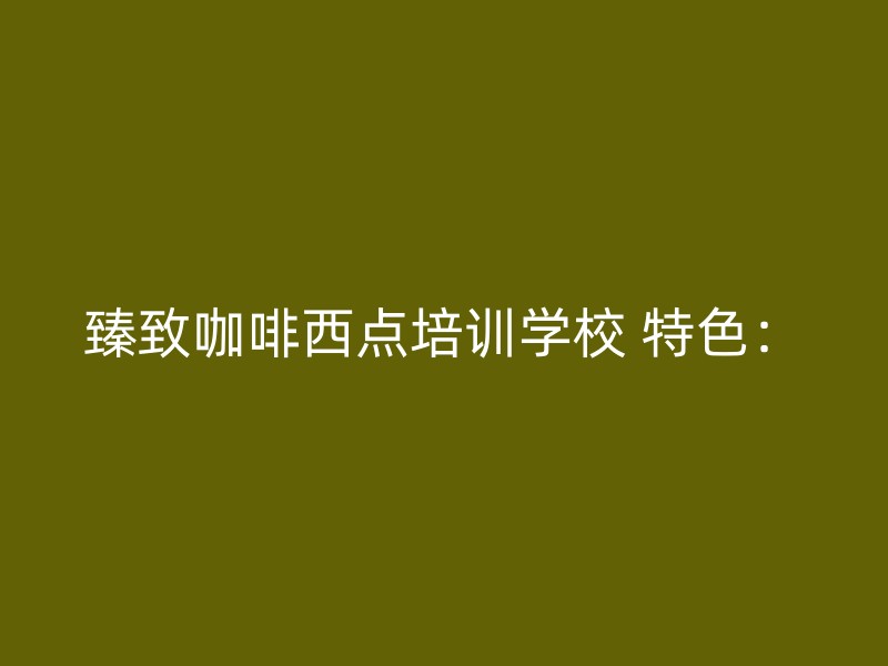 臻致咖啡西点培训学校 特色：