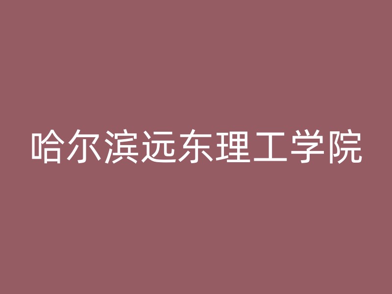 哈尔滨远东理工学院