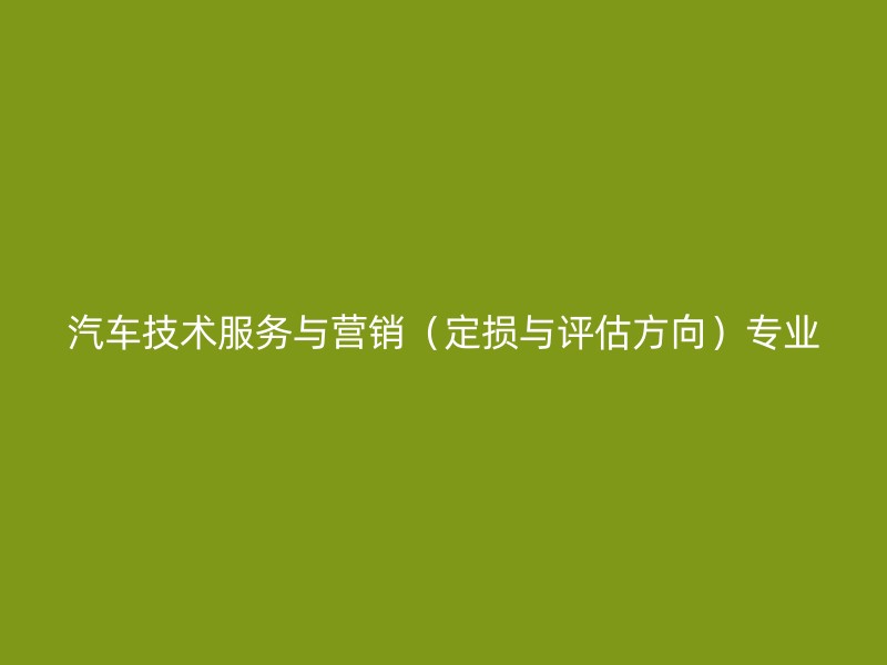 汽车技术服务与营销（定损与评估方向）专业