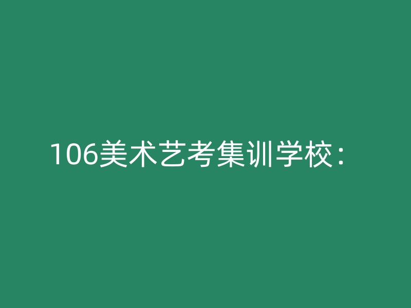 106美术艺考集训学校：