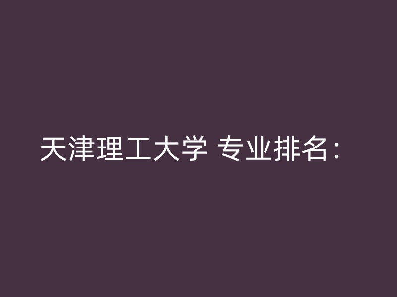 天津理工大学 专业排名：