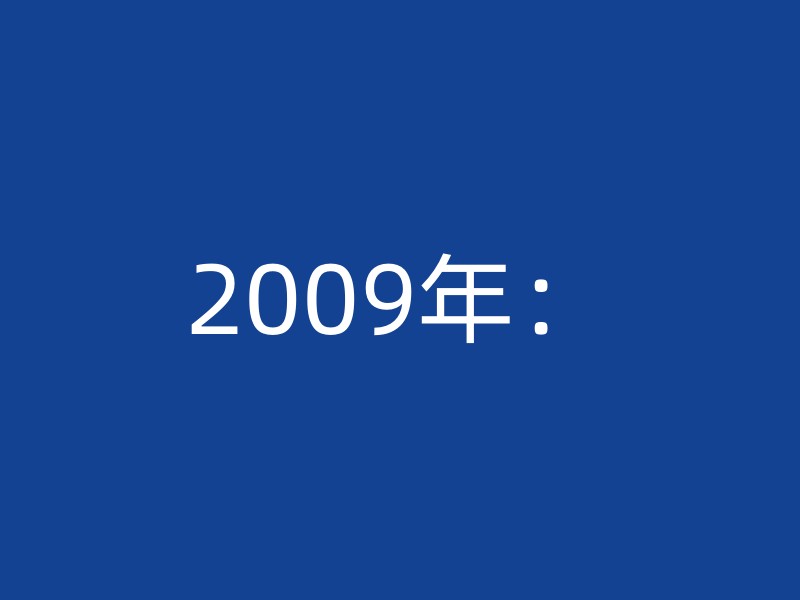 2009年：