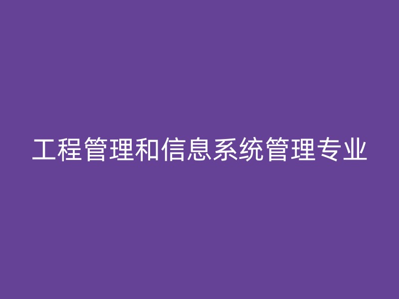 工程管理和信息系统管理专业