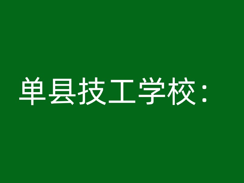 单县技工学校：