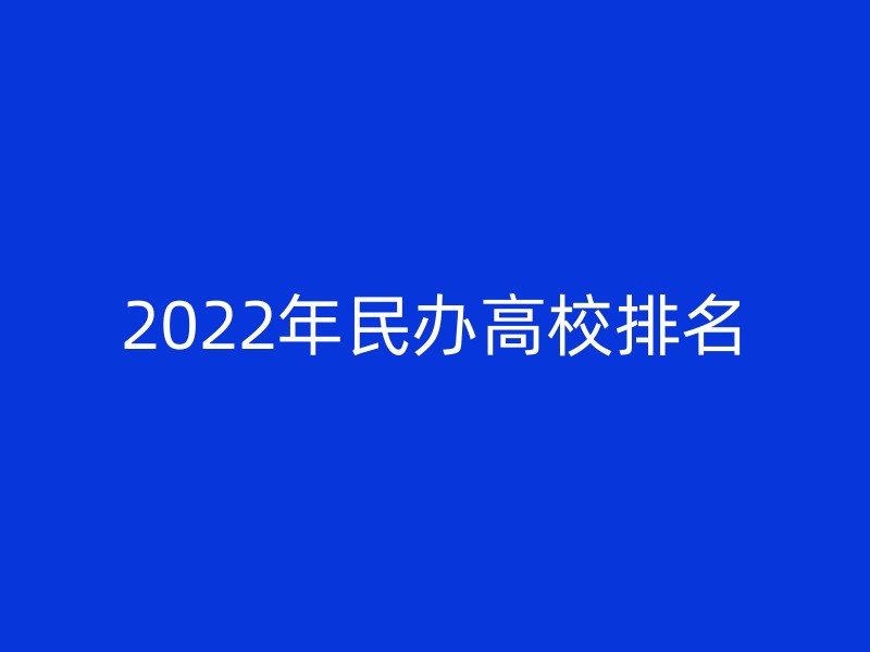 2022年民办高校排名