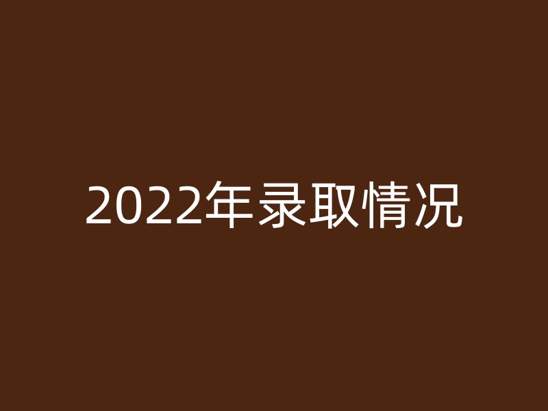 2022年录取情况